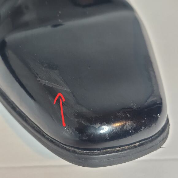 Calvin Klein Brodie Black Patent Mens Size 8.5 Oxfords Lace Leather Dress Shoes - Picture 9 of 16